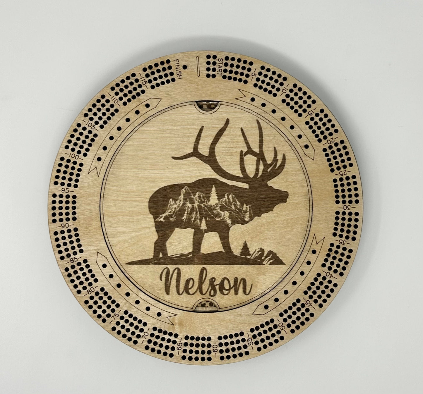 Custom Engraved Cribbage Board Gift, Personalized Name, Your Design, Includes Pegs, 4 Track Photo Cribbage, Unique Cribbage Christmas Gift