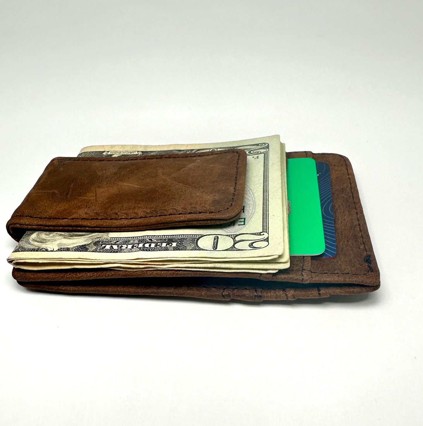 Personalized Leather Magnetic Wallet Money Clip, Custom Money Clip, Personalized Leather Money Clip with Initials Name Men Personalized Gift