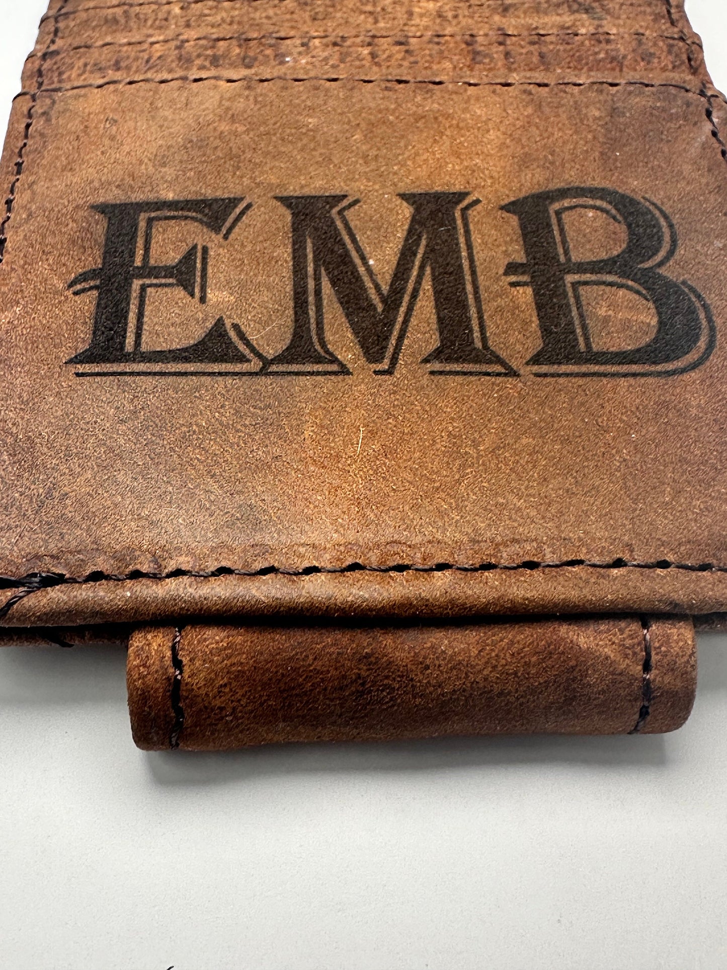 Personalized Leather Magnetic Wallet Money Clip, Custom Money Clip, Personalized Leather Money Clip with Initials Name Men Personalized Gift
