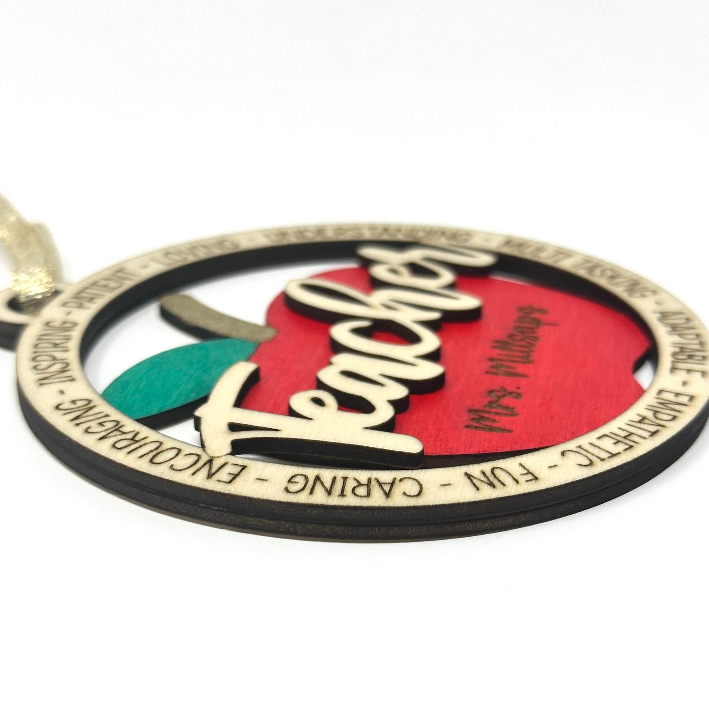 Custom Teacher Christmas Ornament, Personalized Teacher Ornament, Teacher Ornament with Name, Engraved Teacher Ornament, Christmas Ornament