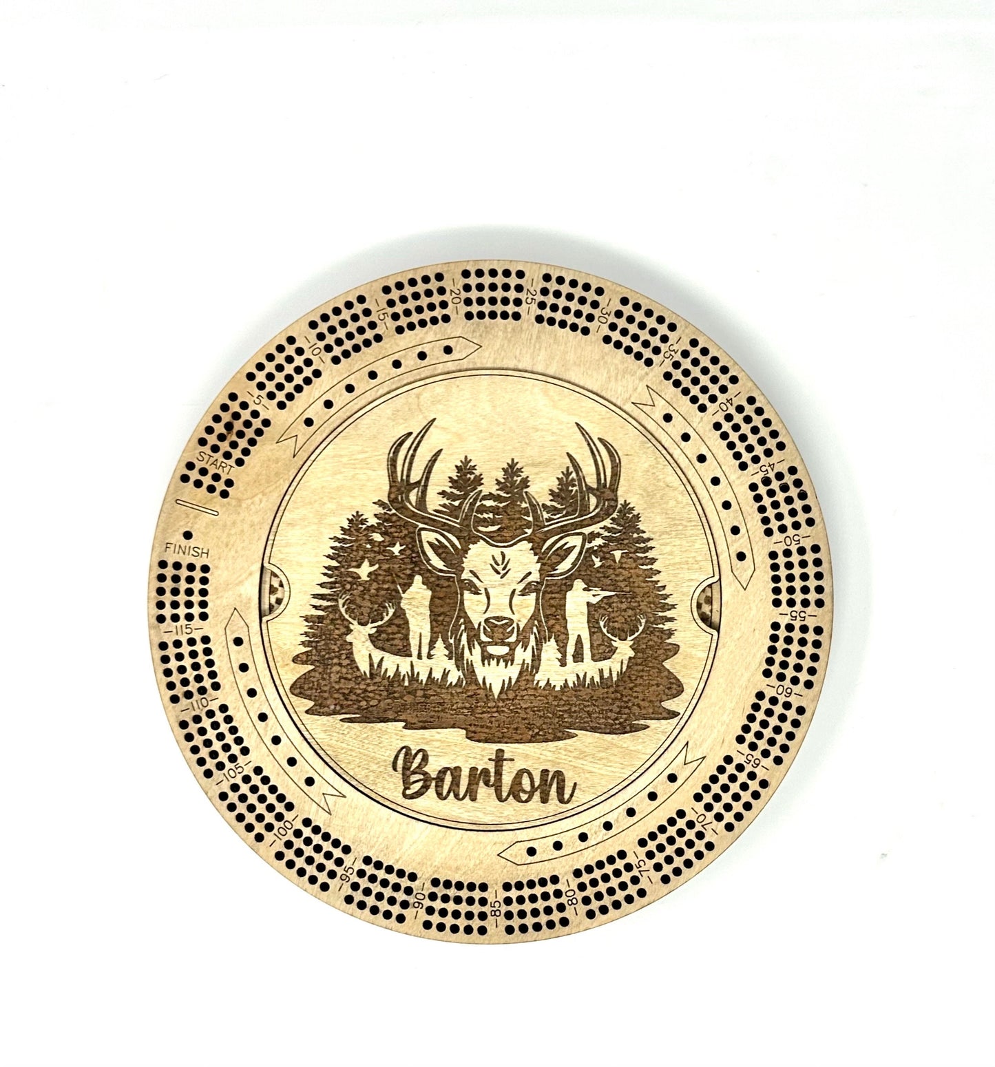 Custom Engraved Cribbage Board Gift, Personalized Name, Your Design, Includes Pegs, 4 Track Photo Cribbage, Unique Cribbage Christmas Gift