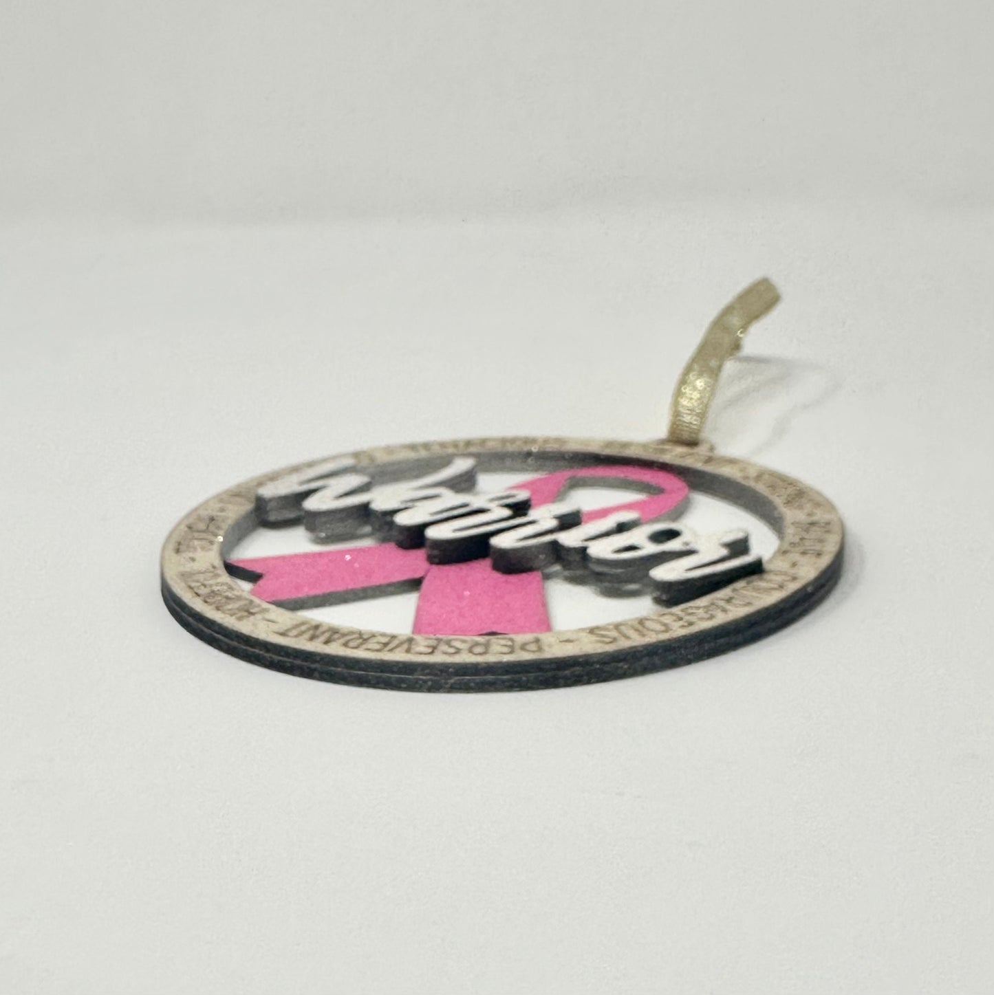 Breast Cancer Warrior Christmas Ornament, Breast Cancer Ornament, Pink Ribbon Ornament, Breast Cancer Gift