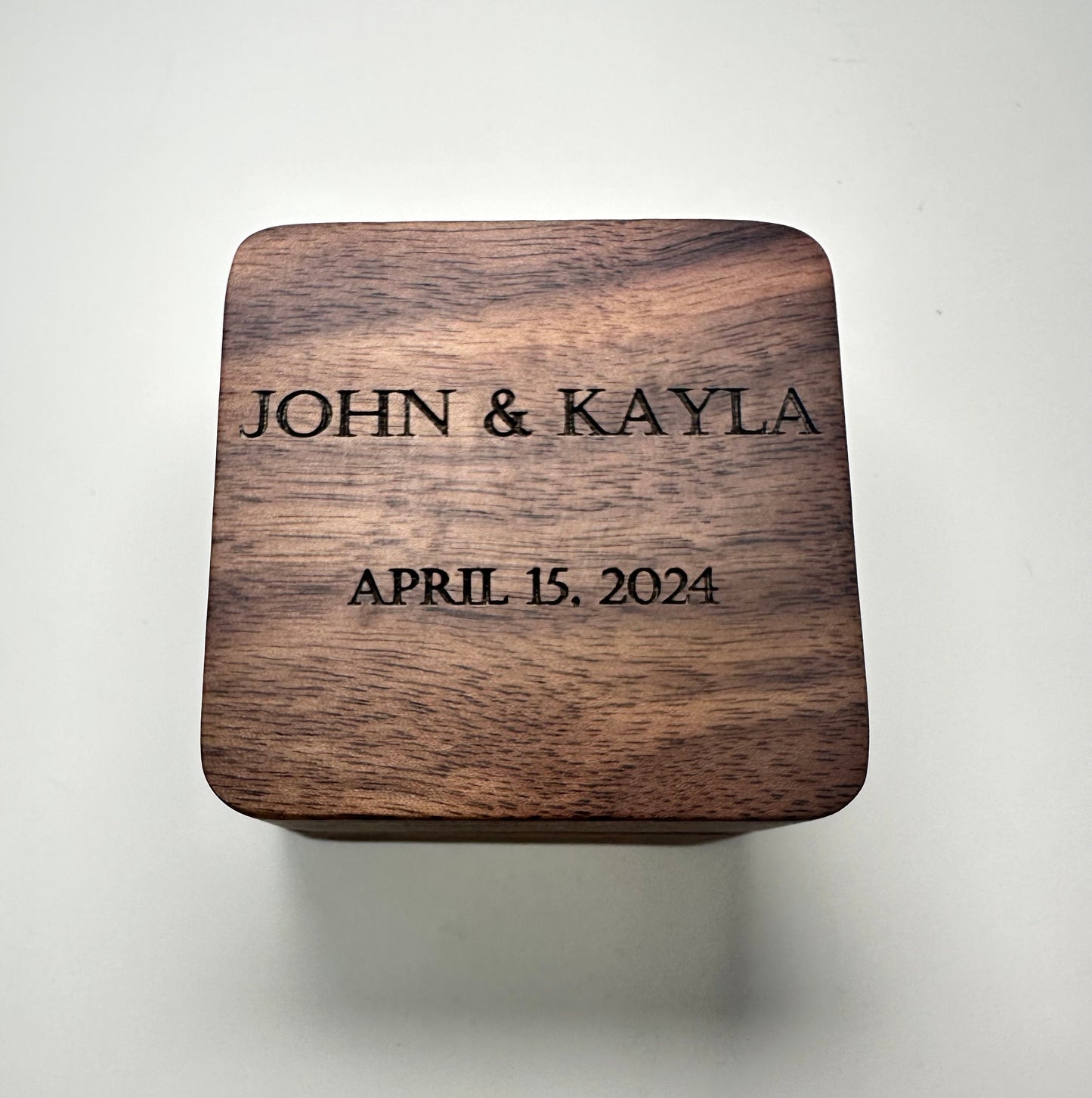 Custom Engraved Ring Bearer Box, Personalized Ring Box, Custom Jewelry Box, Double Ring Box, Wedding Ring Box
