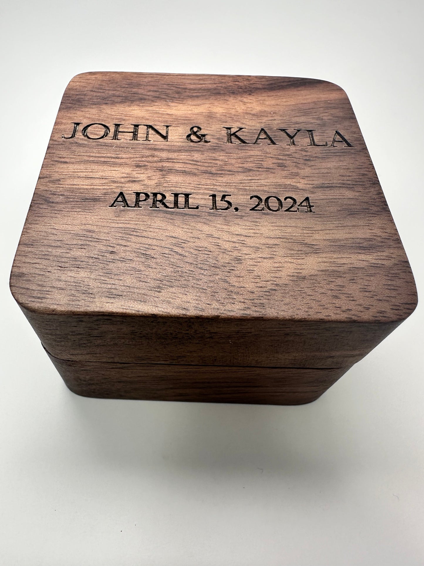 Custom Engraved Ring Bearer Box, Personalized Ring Box, Custom Jewelry Box, Double Ring Box, Wedding Ring Box