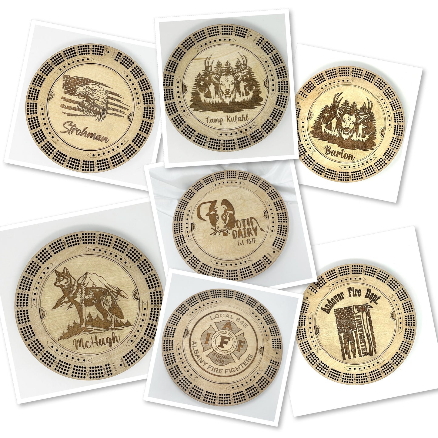 Custom Engraved Cribbage Board Gift, Personalized Name, Your Design, Includes Pegs, 4 Track Photo Cribbage, Unique Cribbage Christmas Gift