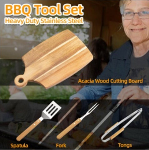 Custom BBQ Tool Grill Accessories Set in Carrying Case Personalized Grilling Set Father's Day Gift for Him Birthday Gift