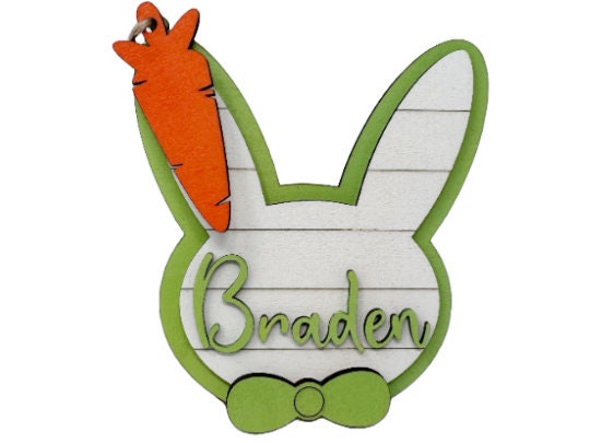 Custom Easter Basket Name Tag, Personalized Easter Gift, Easter Gift with name engraved, Childrens Easter Gift, Custom name Easter Bunny
