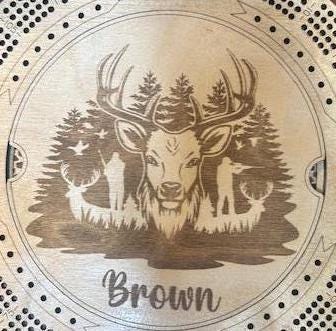 Custom Hunting Cribbage Board with Deer Buck with Name Pegs Round Board Game 4 Track Cribbage Board Game Night 4 Person Hunter Gift