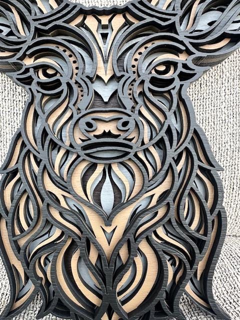 Multi Layer Deer Buck Wall Art, 3D Deer Wall Decor, Mandala Deer, Unique Wall Art, Uncommon Wall Art, Art Gift, Art Lover, Hunter Gift