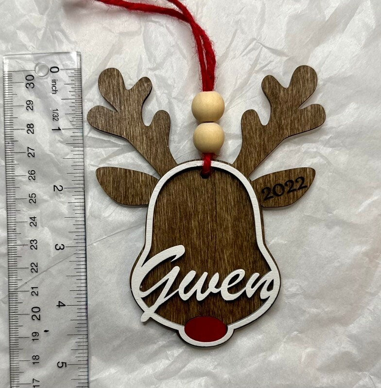 Personalized Rudolph Ornament, Custom Name Ornament, Name Ornament, Kids Name Ornament, Personalized Ornament