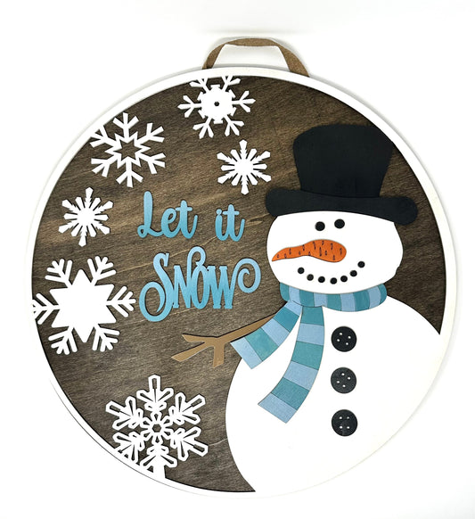Snowman Welcome Sign, Winter Welcome Sign, Christmas Welcome Sign, Let It Snow Welcome Sign