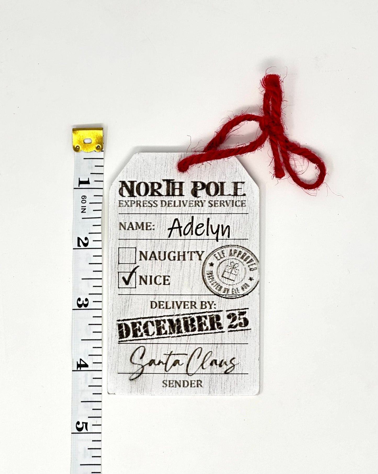 Custom Gift Tag from Santa, North Pole Gift Tag with Name, Personalized Gift Tag
