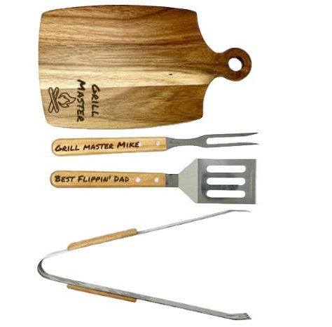 Custom BBQ Tool Grill Accessories Set in Carrying Case Personalized Grilling Set Father's Day Gift for Him Birthday Gift