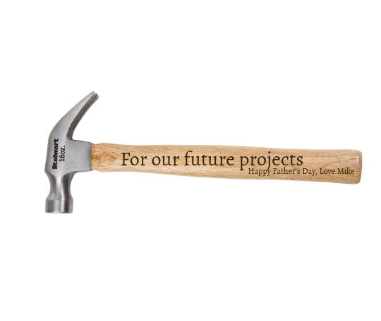 Personalized Wood Hammer Engraved Text of your choice, fathers day gift, dad grandpa gift birthday gift for him, custom engraved hammer gift