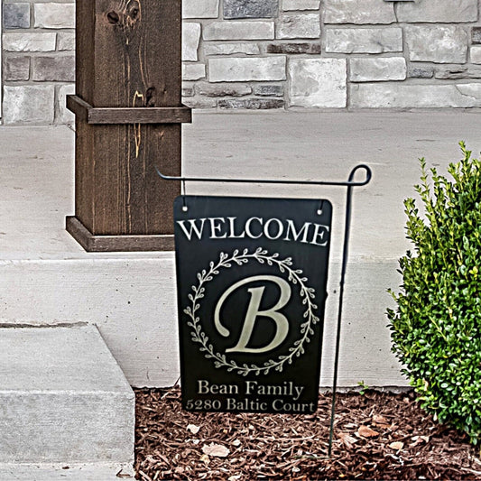 Personalized Garden Flag Custom Garden Flag with Name House Address Flag Yard Flag Family Name Metal Garden Sign Mothers Day Gift Wedding