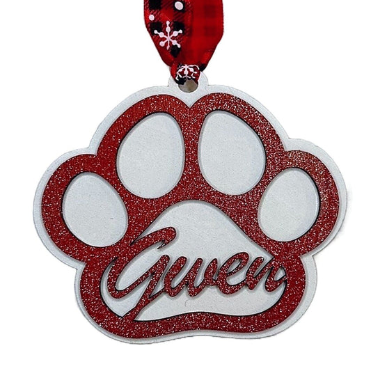 Personalized Pet Ornaments, Pet Name Ornament, Paw Ornament, Dog Ornament, Cat ornament, Pet Christmas ornament, Cat Paw Ornament