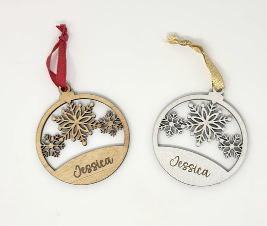 Custom Snowflake Ornament with Name,  Christmas Ornament with Name, Personalized Ornament, Snowflake Christmas Ornament