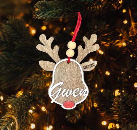 Personalized Rudolph Ornament, Custom Name Ornament, Name Ornament, Kids Name Ornament, Personalized Ornament