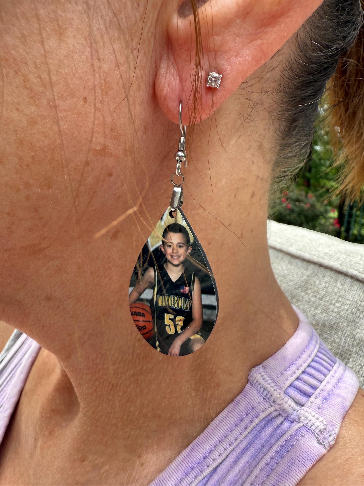Custom Photo Sports Earrings, Custom Jewelry, Personalized Jewelry